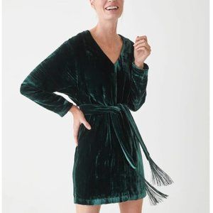 & other stories Belted Velvet Mini Dress green size 6 new